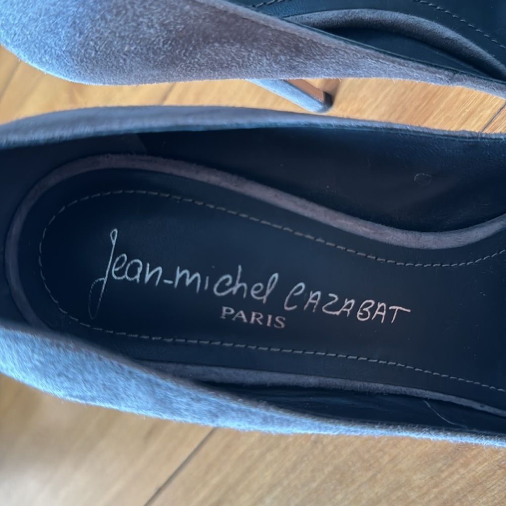 Gray Suede Pointy Pumps - image 2